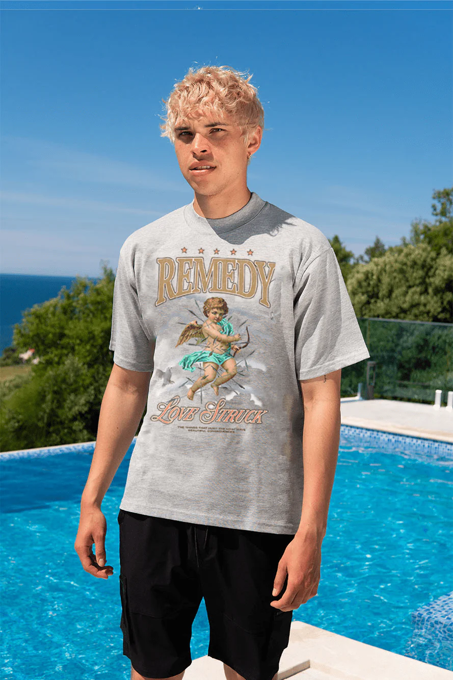 Grey Love Struck Graphic Tee