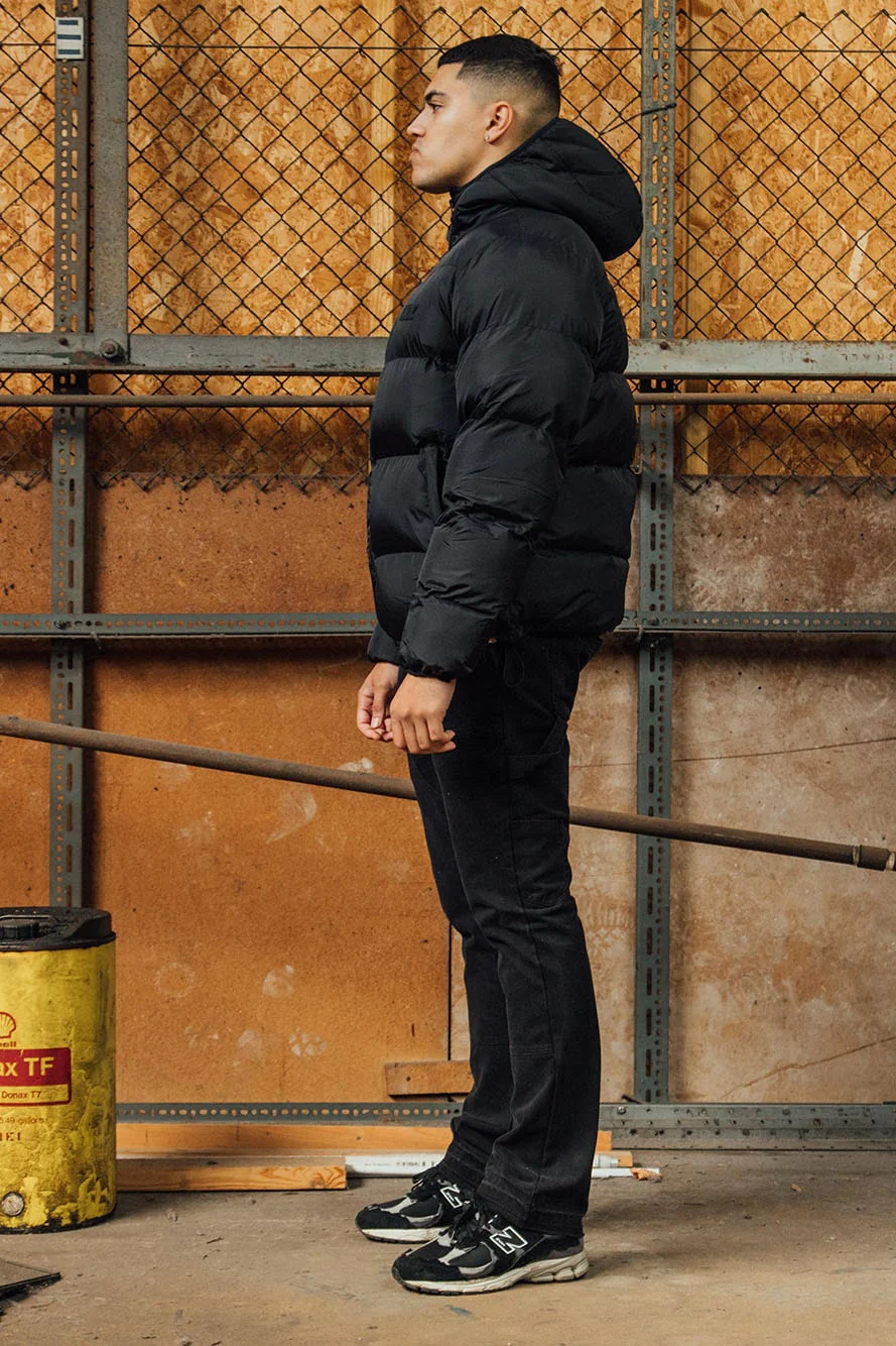 Black Kabru Hooded Puffer Jacket